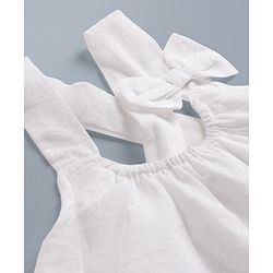 Babyhug Cotton Woven Sleeveless Top with Floral Embroidery & Bow Applique - Multicolor
