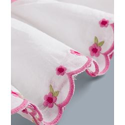 Babyhug Cotton Woven Sleeveless Top with Floral Embroidery & Bow Applique - Multicolor