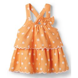 Babyhug Cotton Woven Sleeveless Top with Polka Dot Print & Bow Applique - Multicolor