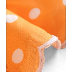 Babyhug Cotton Woven Sleeveless Top with Polka Dot Print & Bow Applique - Multicolor