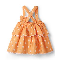 Babyhug Cotton Woven Sleeveless Top with Polka Dot Print & Bow Applique - Multicolor