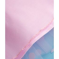 Babyhug Mesh Woven Cap Sleeves Foil Printed Party Dress With Floral Corsage - Light Pink