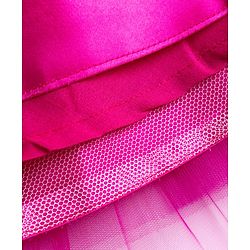 Babyhug Mesh Woven Sleeveless Party Dress With Sequin Bow Applique - Dark Pink