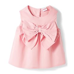 Babyhug Cotton Woven Top with Bow Detailing Multi Color 6-9 Months