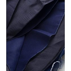Babyhug Mesh Woven Sleeveless Solid Party Dress With Frill Detailing - Navy Blue