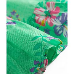 Babyhug Single Jersey Knit Frill Sleeves Floral Printed Frock - Sea Green