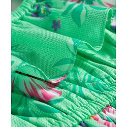 Babyhug Single Jersey Knit Frill Sleeves Floral Printed Frock - Sea Green
