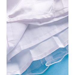 Babyhug Mesh Woven Cap Sleeves Full Length Party Gown with Lace Bow & Sequin  Detailing - White