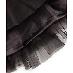 Babyhug Premium Satin Woven Sleeveless 5 Layered Party Frock with Sequins Bow Applique - Black