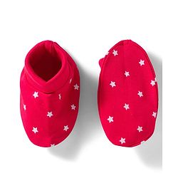 Babyhug 100% Cotton Knit Cap, Mittens & Booties Set with Star Print Red - Diameter 10.5 cm