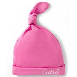 Babyhug 100% Cotton Interlock Knit Cap, Mittens & Booties Set With Cutie Print Pink - Diameter 10 cm