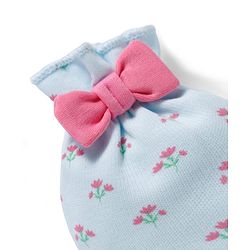 Babyhug 100% Cotton Knit Mittens & Booties Set with Floral Print & Bow Applique - Multicolor