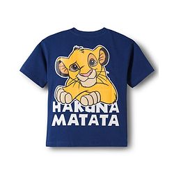 Babyhug Disney Single Jersey Knit Half Sleeves Oversize T-Shirt with Front & Back Lion King Graphic - Navy Blue