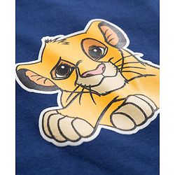 Babyhug Disney Single Jersey Knit Half Sleeves Oversize T-Shirt with Front & Back Lion King Graphic - Navy Blue