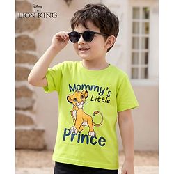 Babyhug Disney 100% Cotton Knit Half Sleeves Oversize T-Shirt With Lion King Graphic - Limegreen