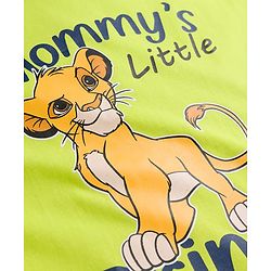 Babyhug Disney 100% Cotton Knit Half Sleeves Oversize T-Shirt With Lion King Graphic - Limegreen
