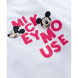 Babyhug Disney Single Jersey Knit Half Sleeves Oversized T-Shirt with Front & Back Mickey Mouse Graphic - White