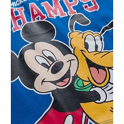 Babyhug Disney 100% Cotton Knit Half Sleeves Oversize T-Shirt With Mickey Mouse Graphic - Navy Blue