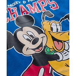 Babyhug Disney 100% Cotton Knit Half Sleeves Oversize T-Shirt With Mickey Mouse Graphic - Navy Blue