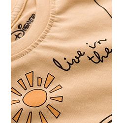 Babyhug Disney 100% Cotton Knit Half Sleeves Oversize T-Shirt With Winnie the Pooh Graphic - Yellow