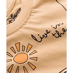 Babyhug Disney 100% Cotton Knit Half Sleeves Oversize T-Shirt With Winnie the Pooh Graphic - Yellow
