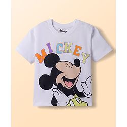 Babyhug Disney 100% Cotton Knit Half Sleeves Oversize T-Shirts With Mickey & Friends Graphic Pack of 2 - Multicolour