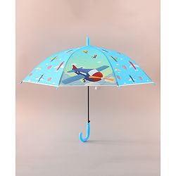 Babyhug Free Size Umbrella with Aeroplane Print - Blue