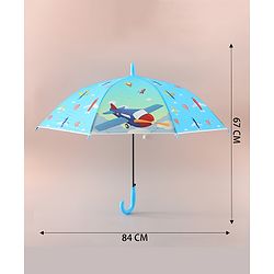 Babyhug Free Size Umbrella with Aeroplane Print - Blue