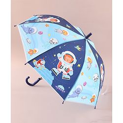 Babyhug Free Size Umbrella with Animal Print - Blue