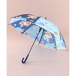 Babyhug Free Size Umbrella with Animal Print - Blue