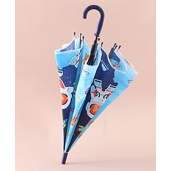 Babyhug Free Size Umbrella with Animal Print - Blue