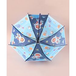 Babyhug Free Size Umbrella with Animal Print - Blue
