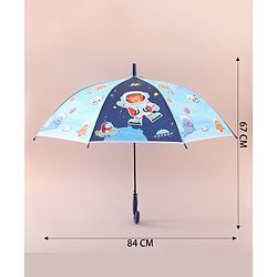 Babyhug Free Size Umbrella with Animal Print - Blue