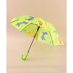 Babyhug Free Size Umbrella with Animal Print - Green