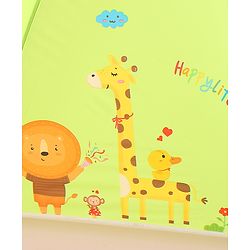 Babyhug Free Size Umbrella with Animal Print - Green