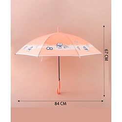 Babyhug Umbrella With Animal Print - Pink