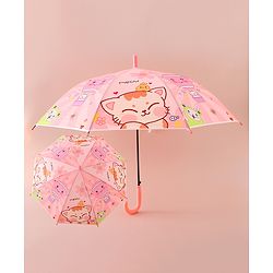 Babyhug Free Size Umbrella with Animal Print - Pink
