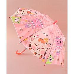 Babyhug Free Size Umbrella with Animal Print - Pink