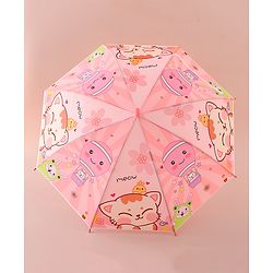 Babyhug Free Size Umbrella with Animal Print - Pink