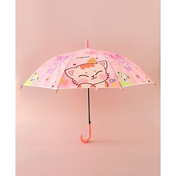 Babyhug Free Size Umbrella with Animal Print - Pink