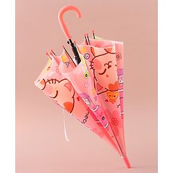Babyhug Free Size Umbrella with Animal Print - Pink