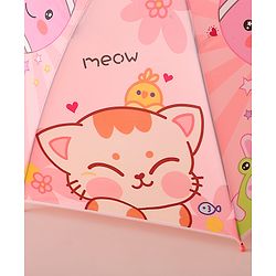 Babyhug Free Size Umbrella with Animal Print - Pink