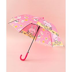 Babyhug Free Size Umbrella with Animal Print - Pink