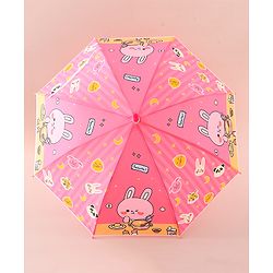 Babyhug Free Size Umbrella with Animal Print - Pink