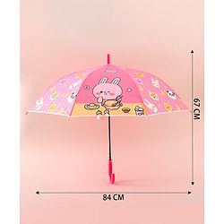 Babyhug Free Size Umbrella with Animal Print - Pink