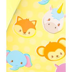 Babyhug Free Size Umbrella with Animal Print - Yellow