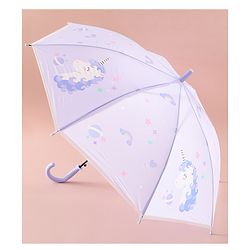 Babyhug Free Size Umbrella with Unicorn Print - Purple