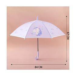 Babyhug Free Size Umbrella with Unicorn Print - Purple
