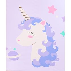 Babyhug Free Size Umbrella with Unicorn Print - Purple