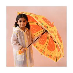 Babyhug Free Size Umbrella with Orange Print - Multicolor
